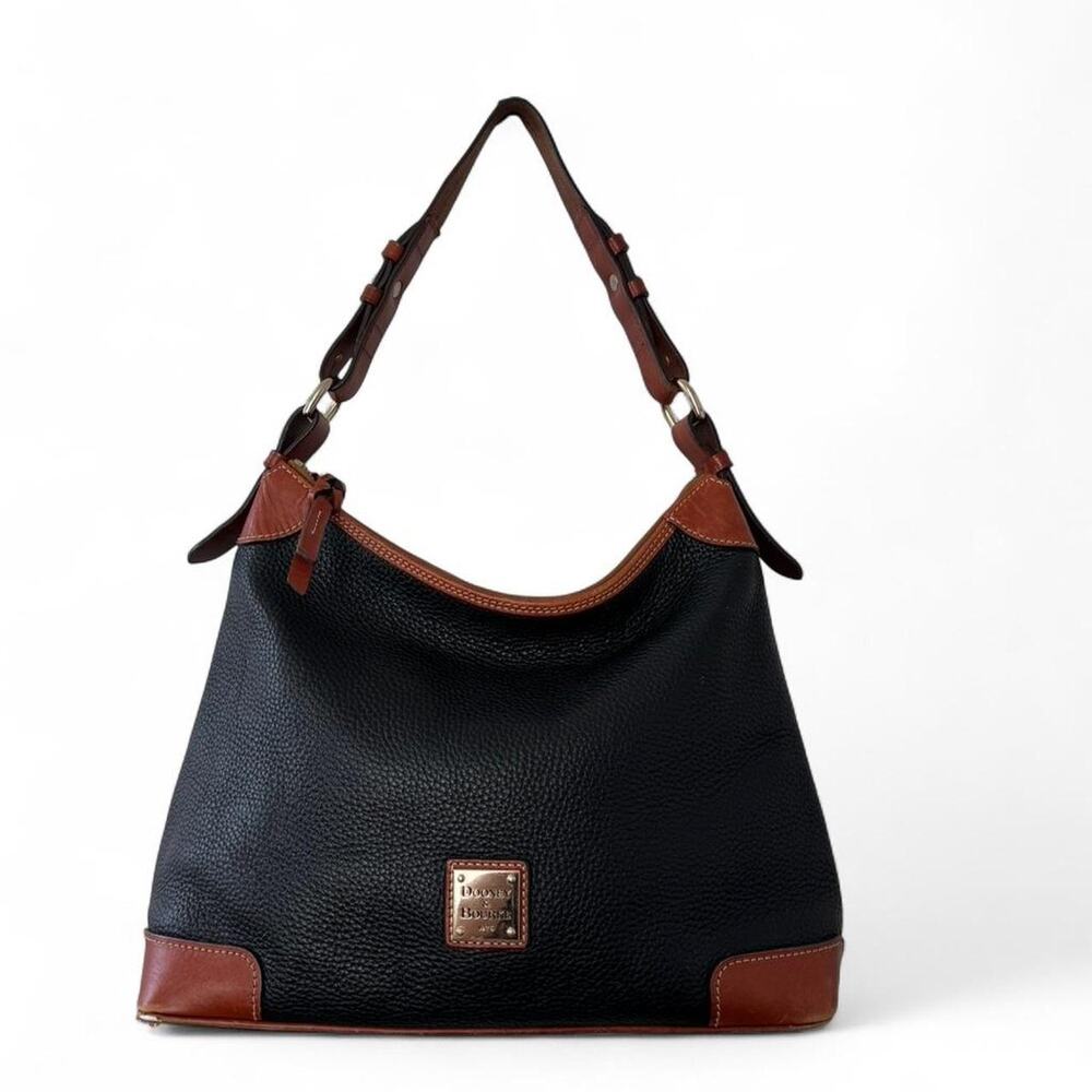 Dooney bourke black leather hobo bag